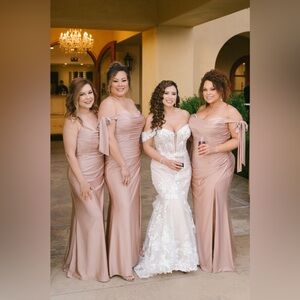 Elegant Strapless Champagne Evening Dress